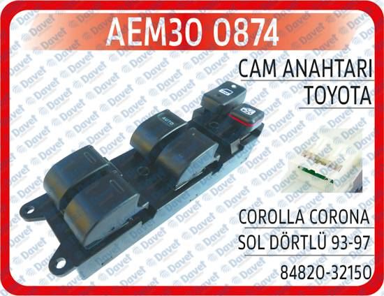 AEM 300874 Cam Anahtari Toyota Corolla Corona Sol Dortlu 93-